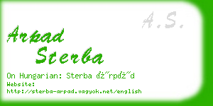 arpad sterba business card